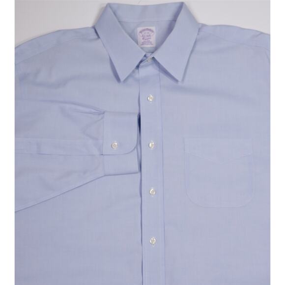 Brooks Brothers Classic Fit Non-Iron Light Blue Cotton Dress Shirt 17-33 - Picture 1 of 7